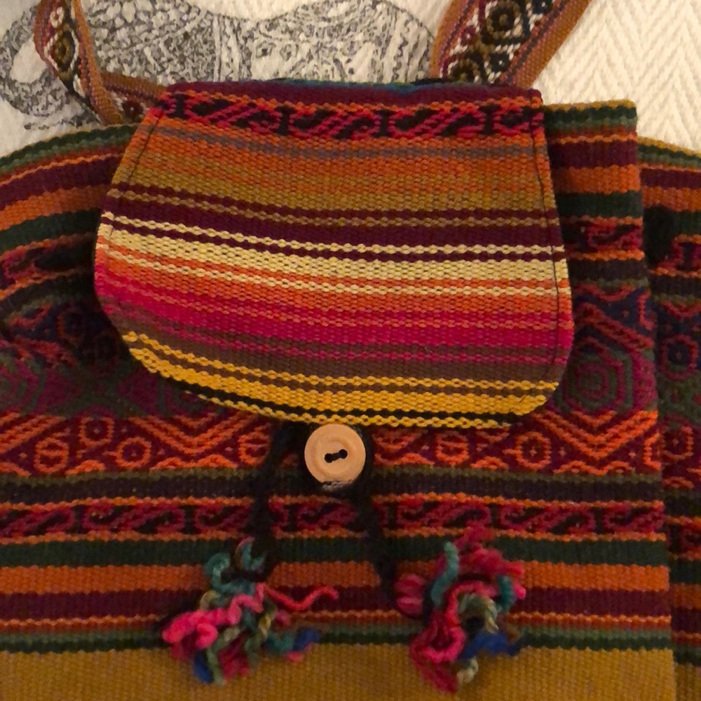 BNWT Peruvian Inca Handmade Artisans Backpack - Picture 3 of 7